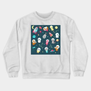 Woodland Animals in Space Crewneck Sweatshirt